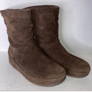 Fitflop Crush Ankle Boots Women's Brown Suede Sz S